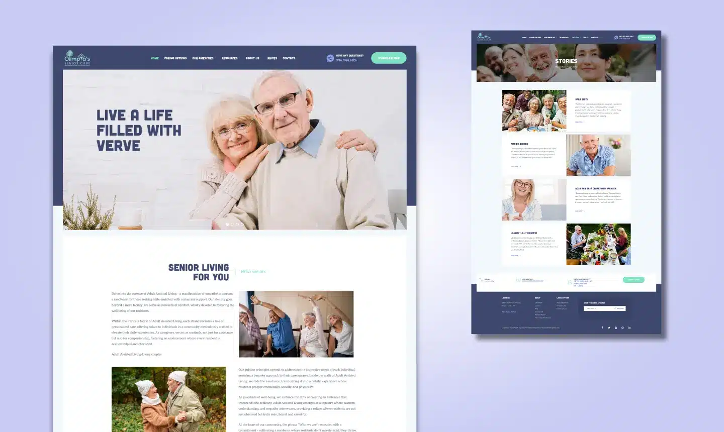 Olimpia's Senior Care Website Design and Development